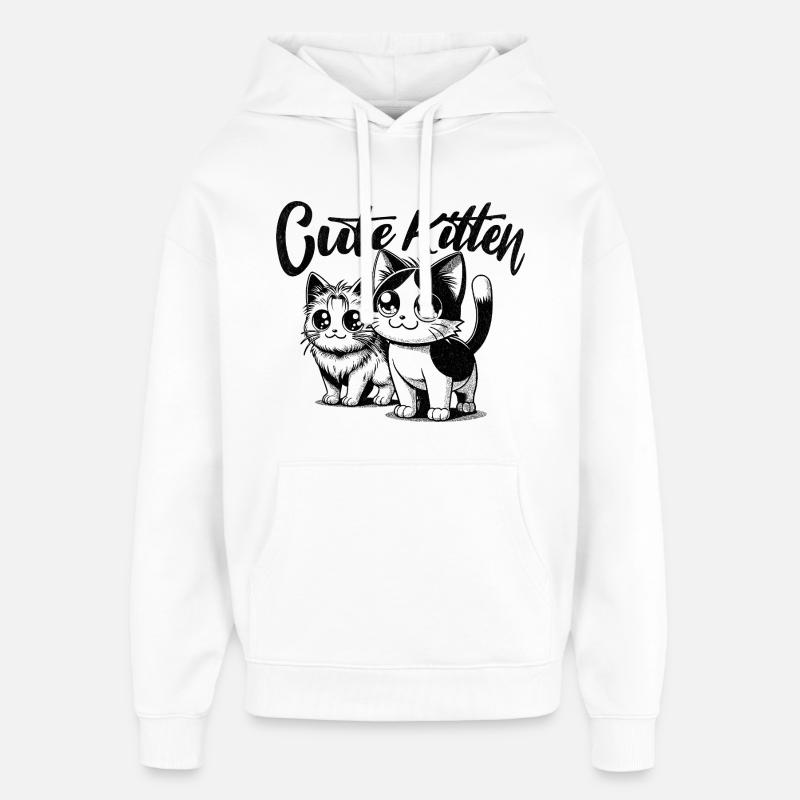 Cute_Kitten - Sweat à capuche unisexe Stanley/Stella Oversized - blanc