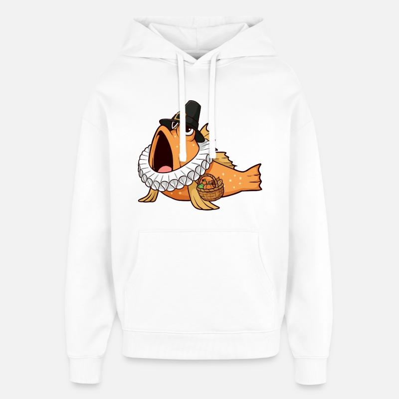 Kawaii Mudskipper – Thanksgiving - Sweat à capuche unisexe Stanley/Stella Oversized - blanc