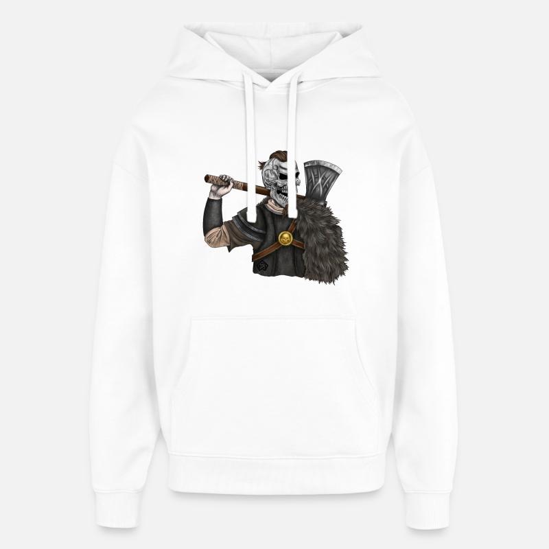 Vikings, Odin, Thor, Wallhalla, Berserkers - Sweat à capuche unisexe Stanley/Stella Oversized - blanc