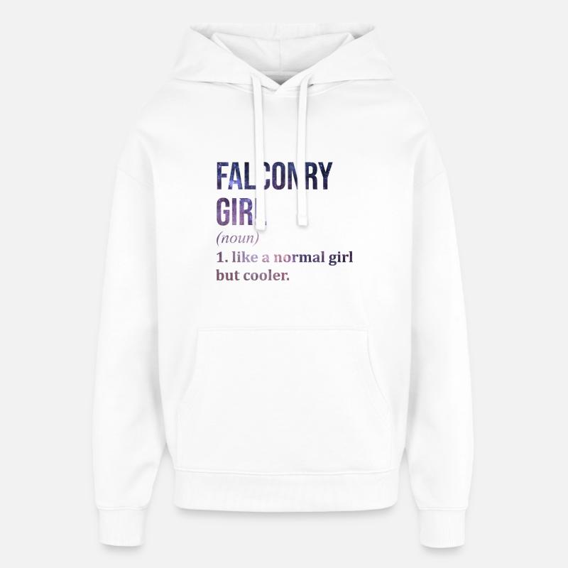 fauconnerie - Sweat à capuche unisexe Stanley/Stella Oversized - blanc