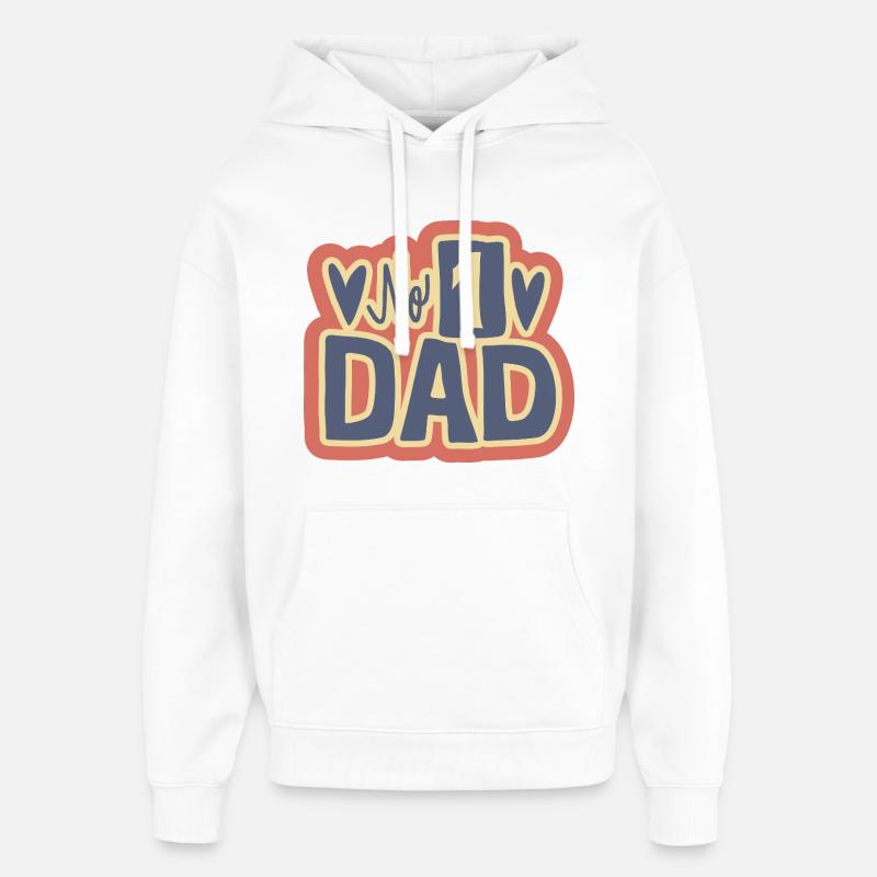 No 1 Dad Heart Design - Sweat à capuche unisexe Stanley/Stella Oversized - blanc