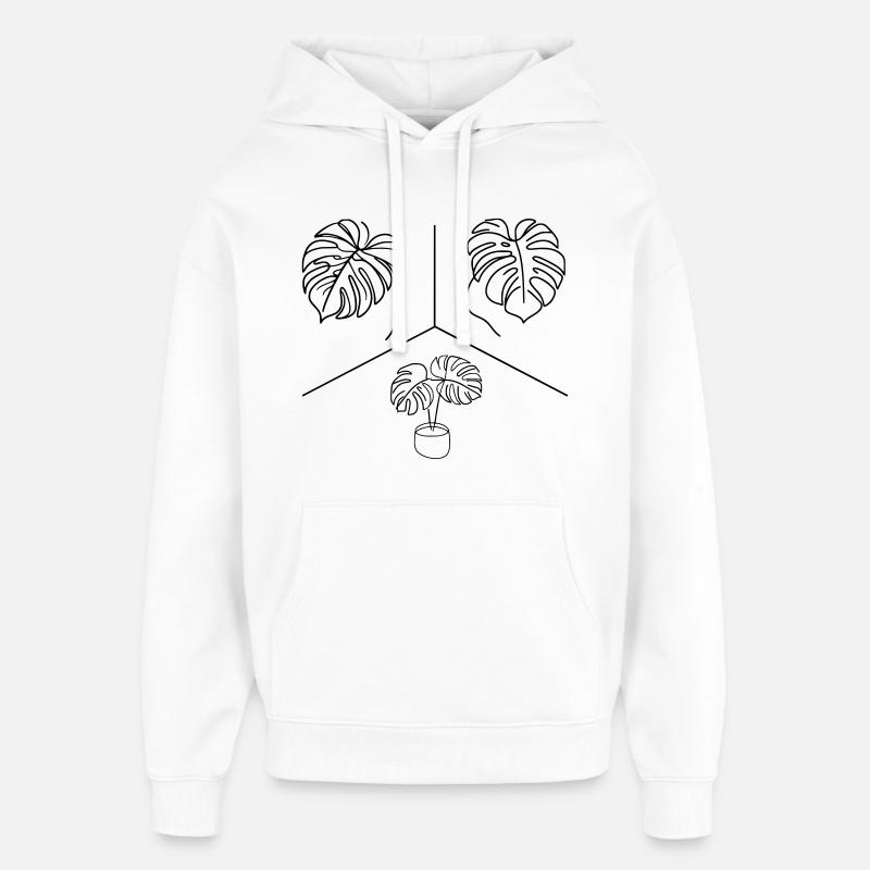 Conception Monstera - Sweat à capuche unisexe Stanley/Stella Oversized - blanc