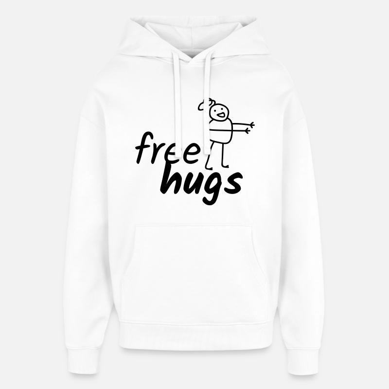 Câlins gratuits - Sweat à capuche unisexe Stanley/Stella Oversized - blanc