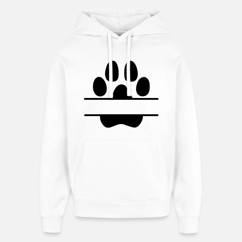 Pattes de chien Étiquette de nom - Sweat à capuche unisexe Stanley/Stella Oversized - blanc