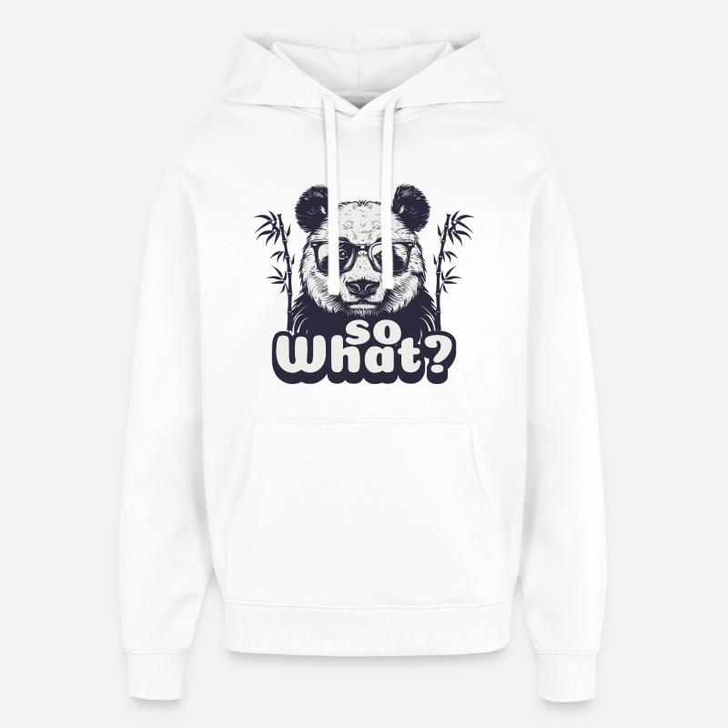 Panda, et alors - Sweat à capuche unisexe Stanley/Stella Oversized - blanc