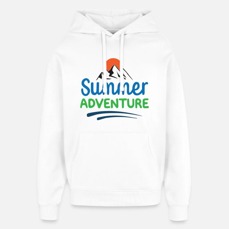 Aventure d’été - Sweat à capuche unisexe Stanley/Stella Oversized - blanc