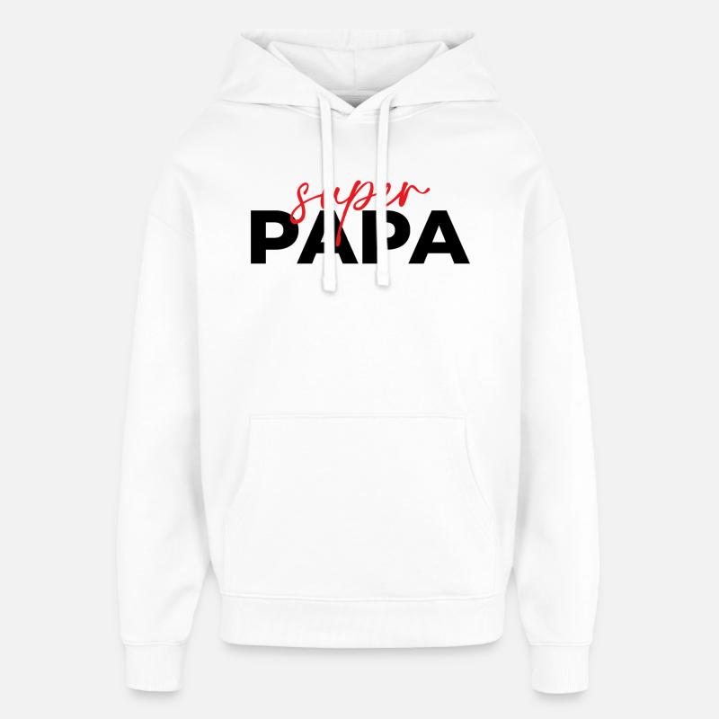 Super Papa - Sweat à capuche unisexe Stanley/Stella Oversized - blanc