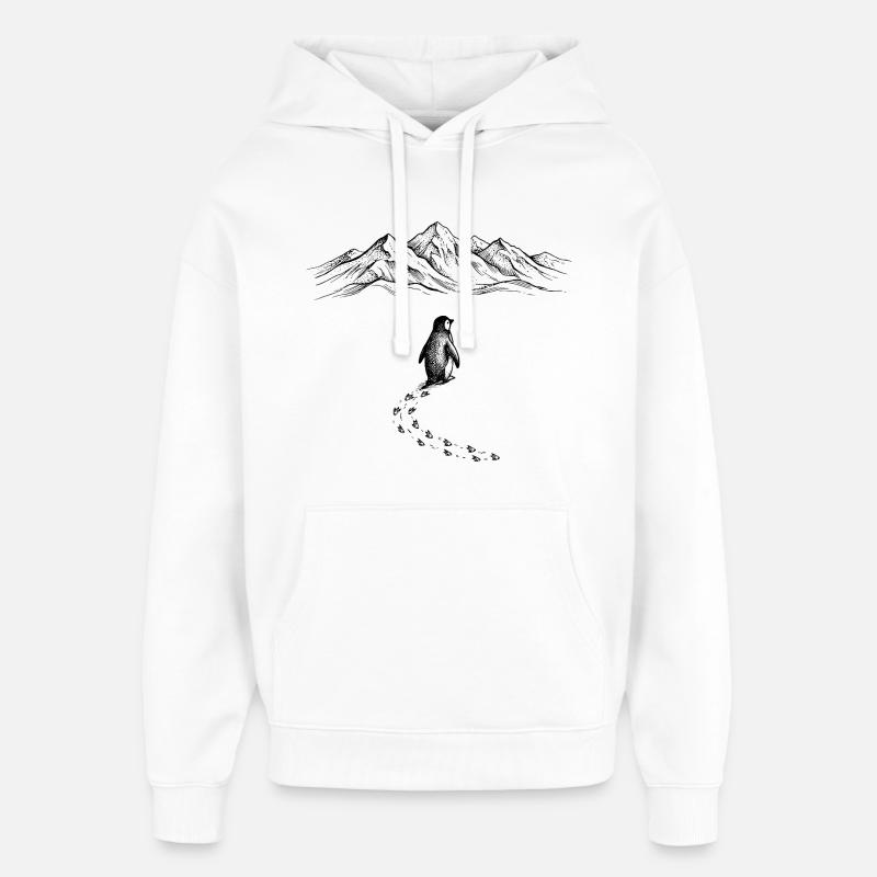 Pinguin Eisberg - Sweat à capuche unisexe Stanley/Stella Oversized - blanc