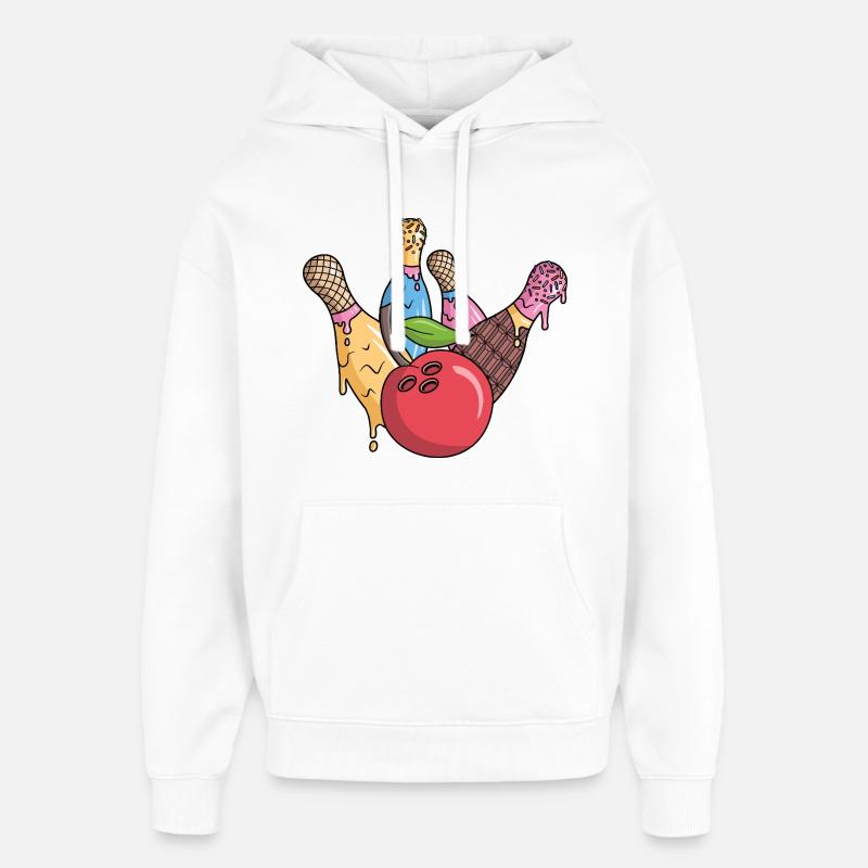 Bowlers Glaces Enfants Garçons Bowling - Sweat à capuche unisexe Stanley/Stella Oversized - blanc