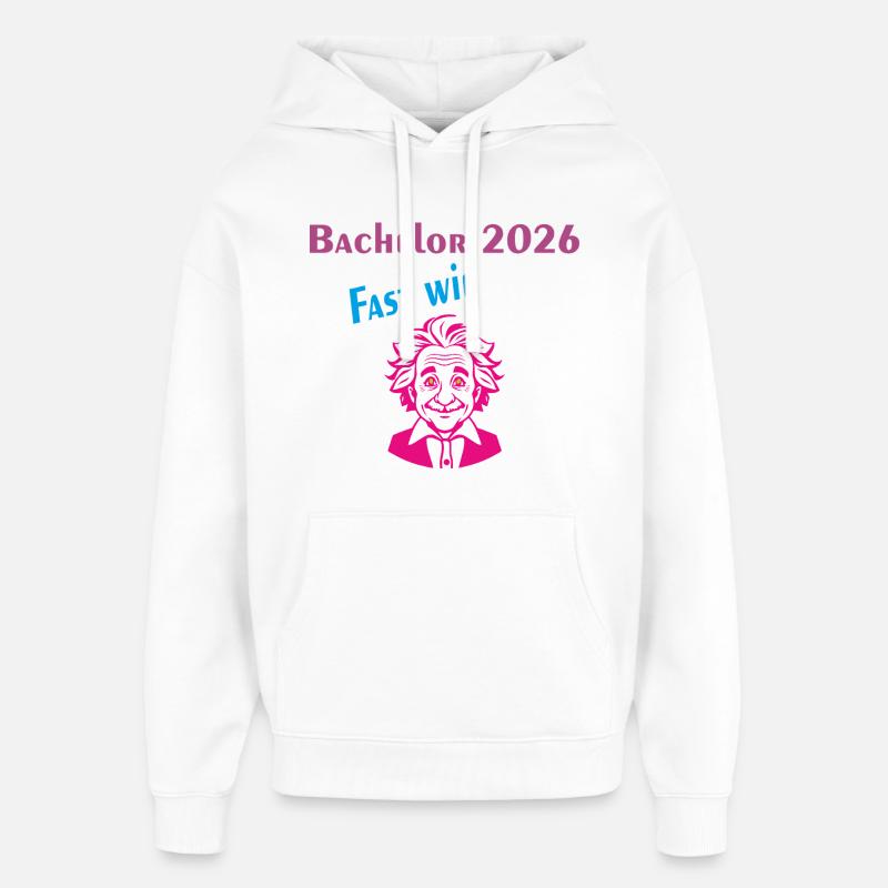 Bachelor 2026: Fast wie Einstein - Oversized Unisex Hoodie von Stanley/Stella - Weiß