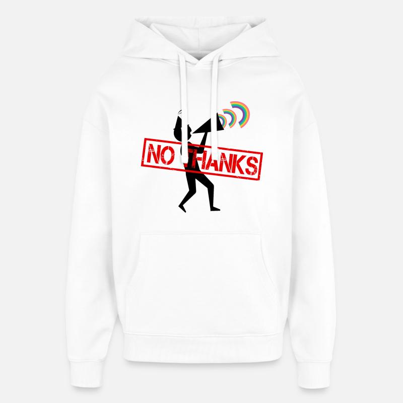 Non merci - Sweat à capuche unisexe Stanley/Stella Oversized - blanc