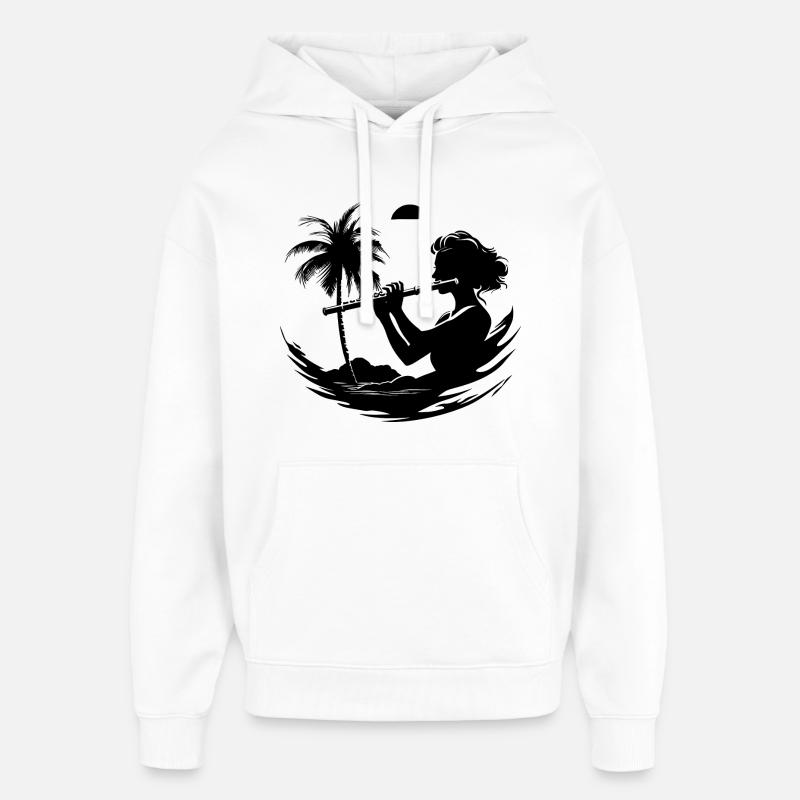 Flûtiste graphique - Sweat à capuche unisexe Stanley/Stella Oversized - blanc