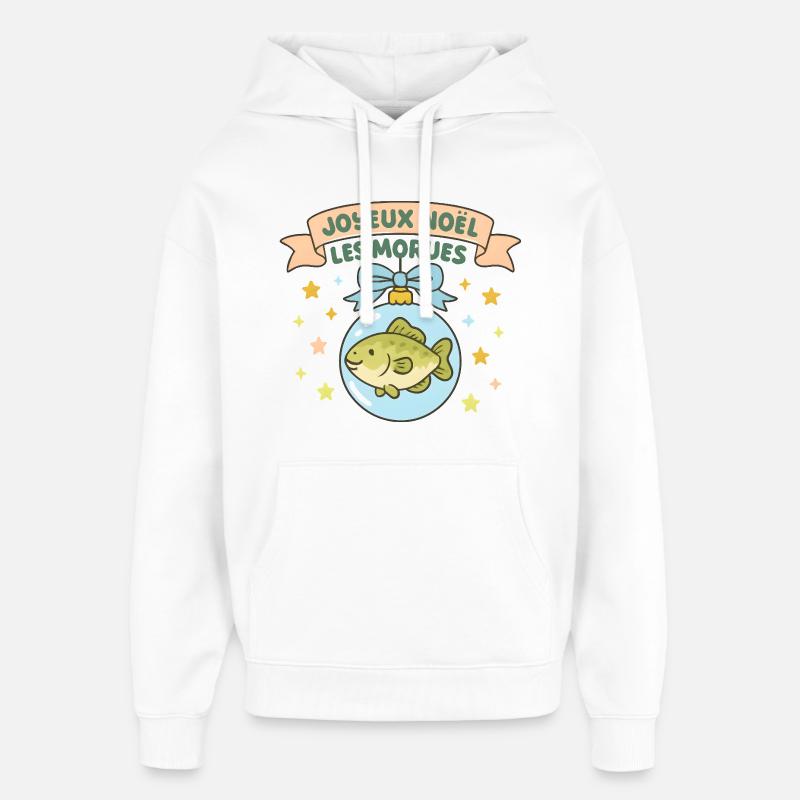 Noël Morues dans Boule Poisson - Sweat à capuche unisexe Stanley/Stella Oversized - blanc