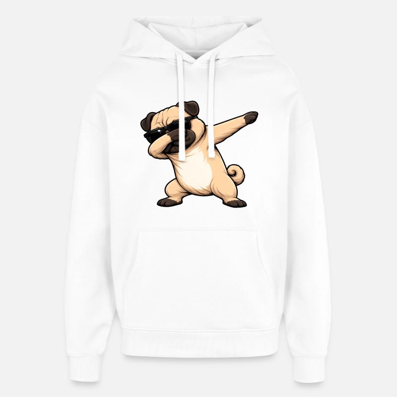Dabbing Carlin - Sweat à capuche unisexe Stanley/Stella Oversized - blanc
