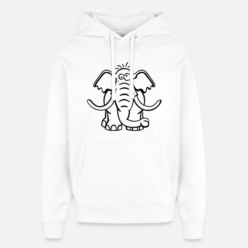 Éléphant - Sweat à capuche unisexe Stanley/Stella Oversized - blanc