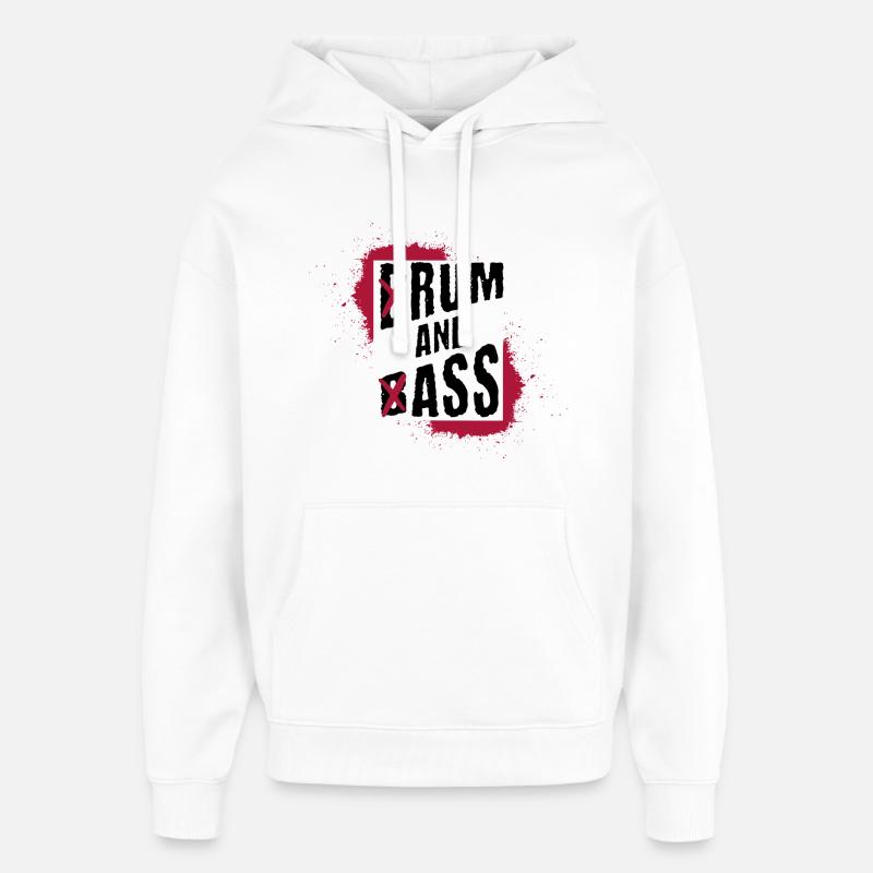 Batterie et basse | Rhum et âne - Sweat à capuche unisexe Stanley/Stella Oversized - blanc