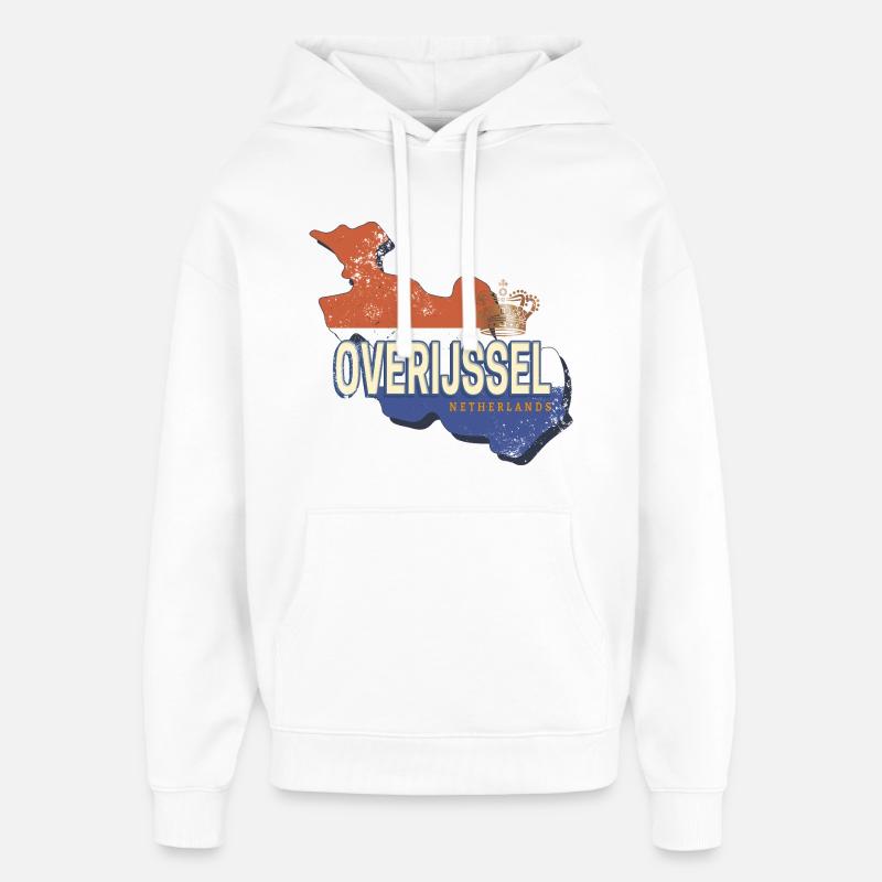 Overijssel Pays-Bas Souvenir Rétro Hollandais - Sweat à capuche unisexe Stanley/Stella Oversized - blanc