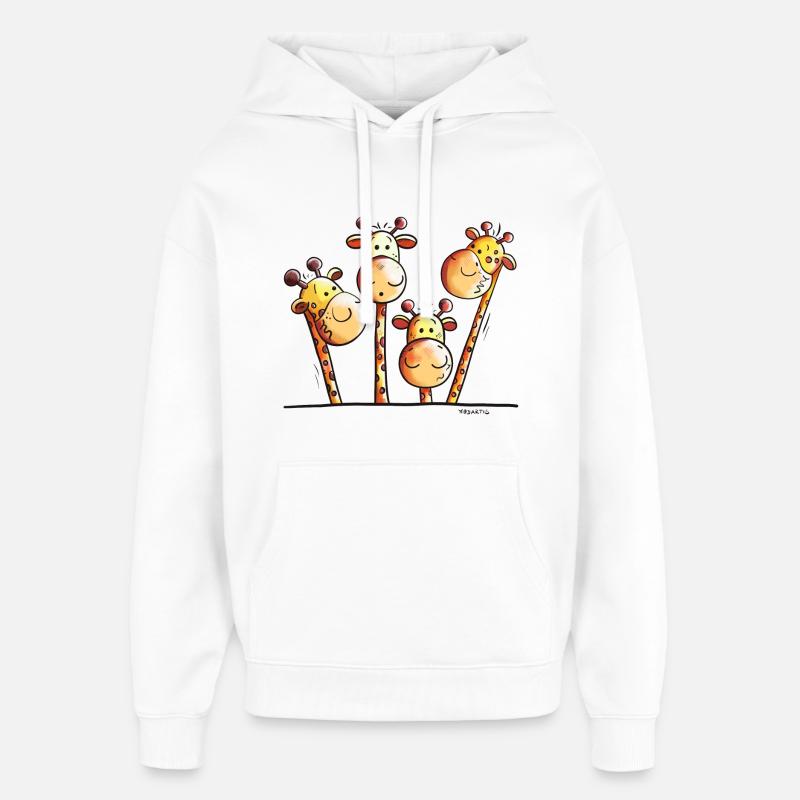 Drôle Girafes - Sweat à capuche unisexe Stanley/Stella Oversized - blanc