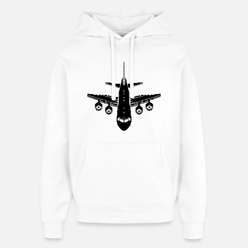 Flugzeug Pixel Grafik - Oversized Unisex Hoodie von Stanley/Stella - Weiß