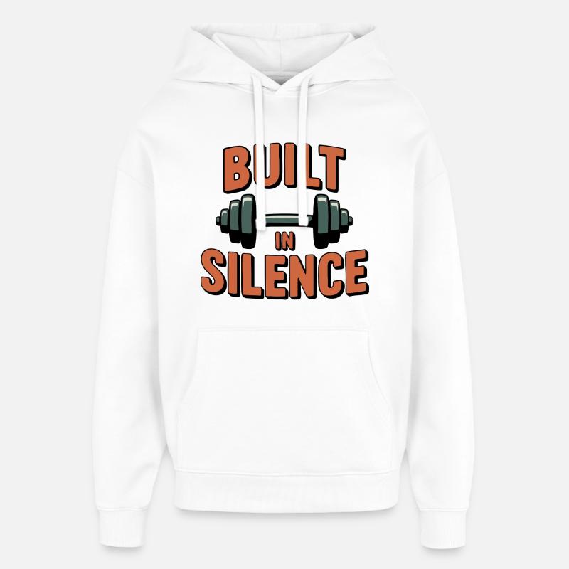 Construit en silence - Sweat à capuche unisexe Stanley/Stella Oversized - blanc