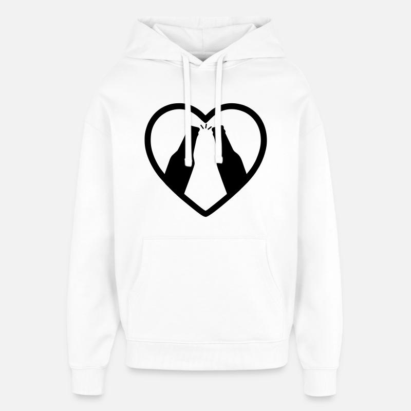 Apéritif de bière Heart Bottles - Sweat à capuche unisexe Stanley/Stella Oversized - blanc