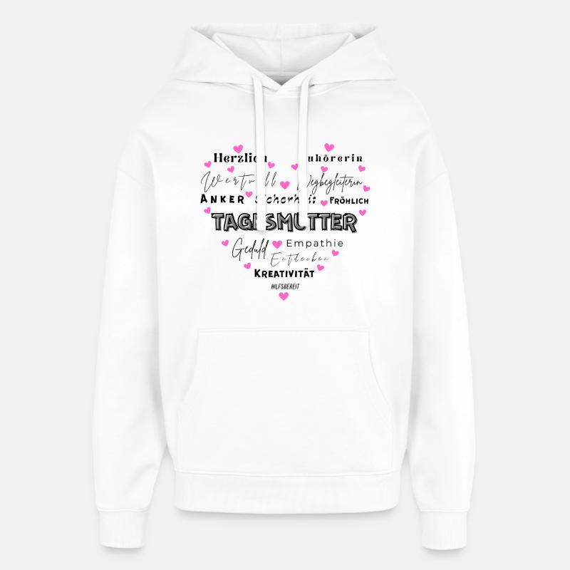 Cadeau assistante maternelle - Sweat à capuche unisexe Stanley/Stella Oversized - blanc