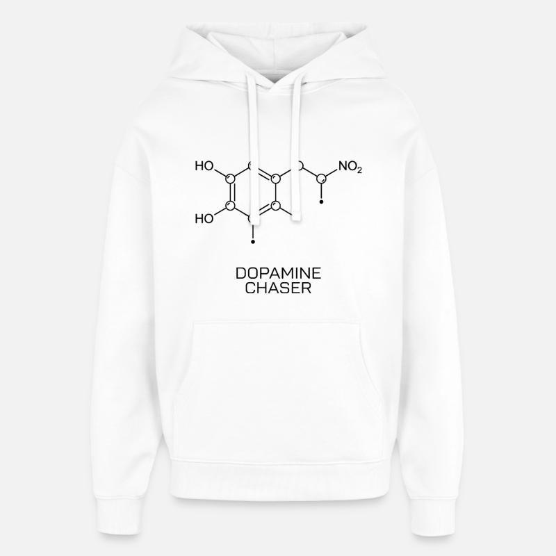 Dopamine Chaser Molecule - Oversized Unisex Hoodie by Stanley/Stella - white