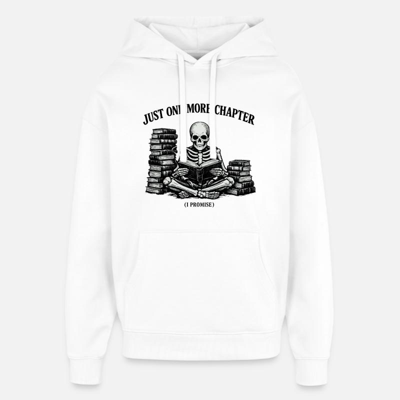 Just One More Chapter Skeleton - Oversized Unisex Hoodie von Stanley/Stella - Weiß