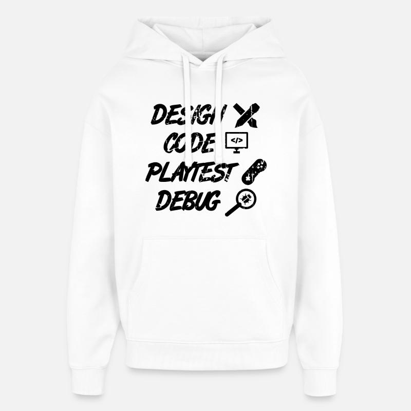 Design Code Playtest Debug - Oversized Unisex Hoodie by Stanley/Stella - white