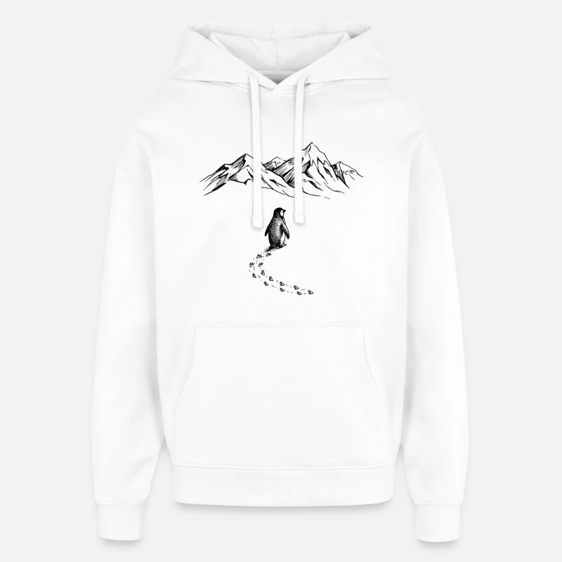 Penguin Antarctica - Sweat à capuche unisexe Stanley/Stella Oversized - blanc