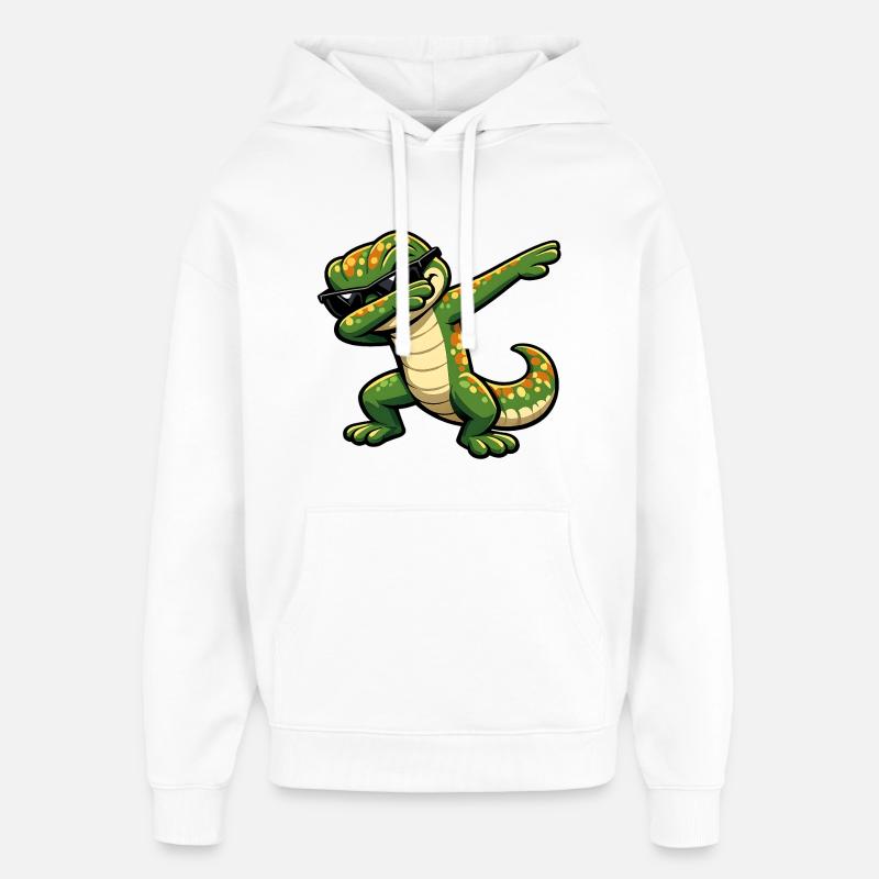 Dabping Gecko - Sweat à capuche unisexe Stanley/Stella Oversized - blanc