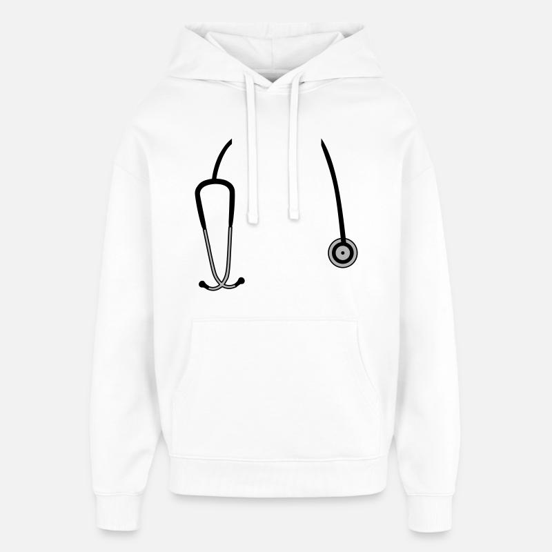 stethoscope - Oversized Unisex Hoodie by Stanley/Stella - white