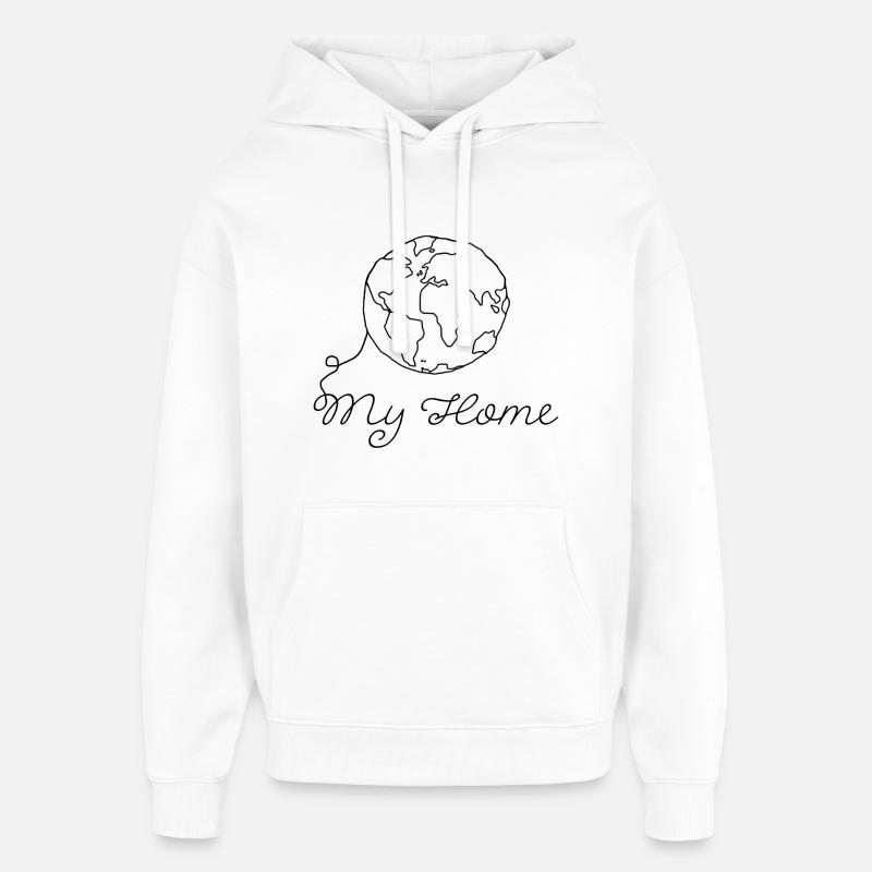 Planète Terre - Sweat à capuche unisexe Stanley/Stella Oversized - blanc