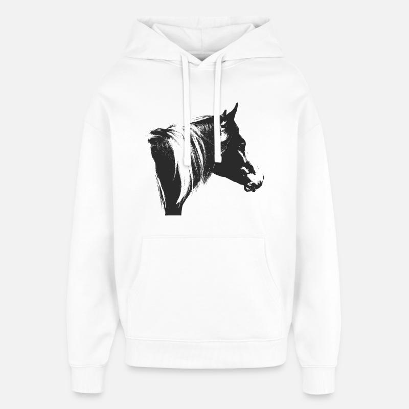 Lewitzer Schecke, Cheval Schecke, Équitation Pinto - Sweat à capuche unisexe Stanley/Stella Oversized - blanc