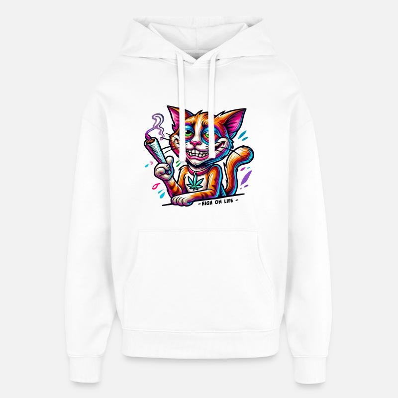 High Cat - Survol en direct - Sweat à capuche unisexe Stanley/Stella Oversized - blanc