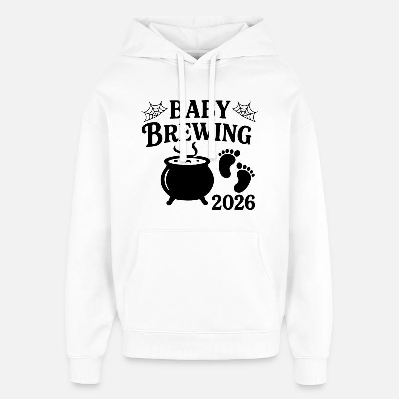 Brassage de bébé 2026 - Sweat à capuche unisexe Stanley/Stella Oversized - blanc