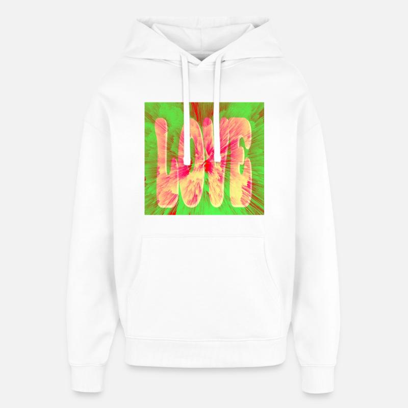 J’adore le tie dye néon - Sweat à capuche unisexe Stanley/Stella Oversized - blanc