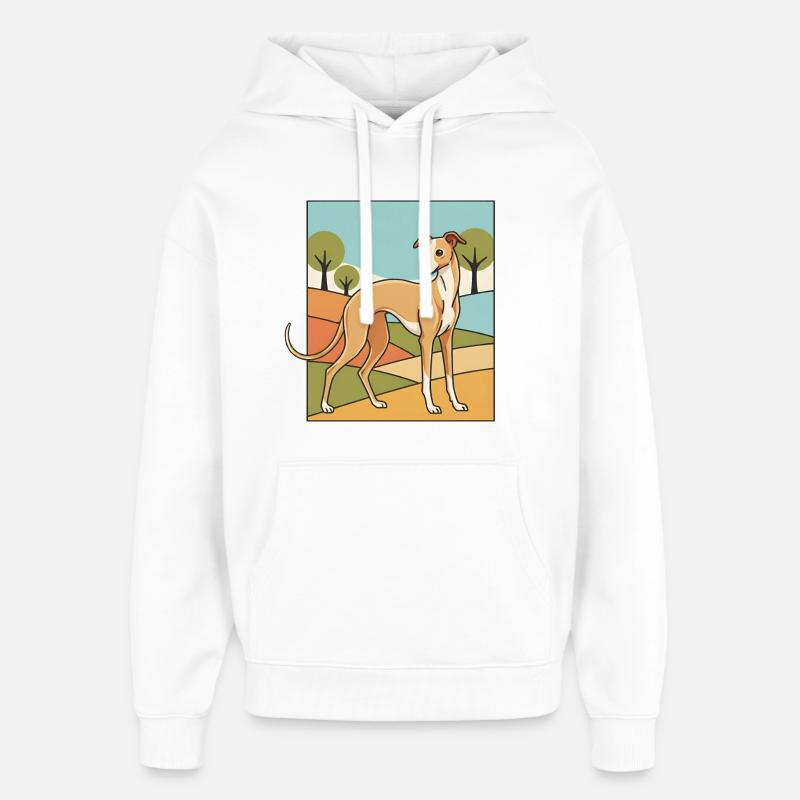 Lévrier italien - Sweat à capuche unisexe Stanley/Stella Oversized - blanc