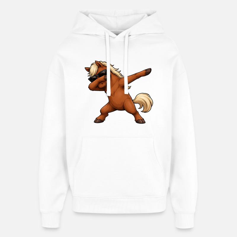 Cheval de dabing - Sweat à capuche unisexe Stanley/Stella Oversized - blanc