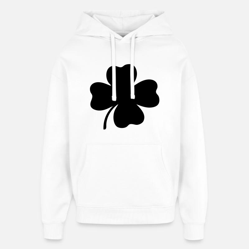Vierblättriges Kleeblatt - Oversized Unisex Hoodie von Stanley/Stella - Weiß
