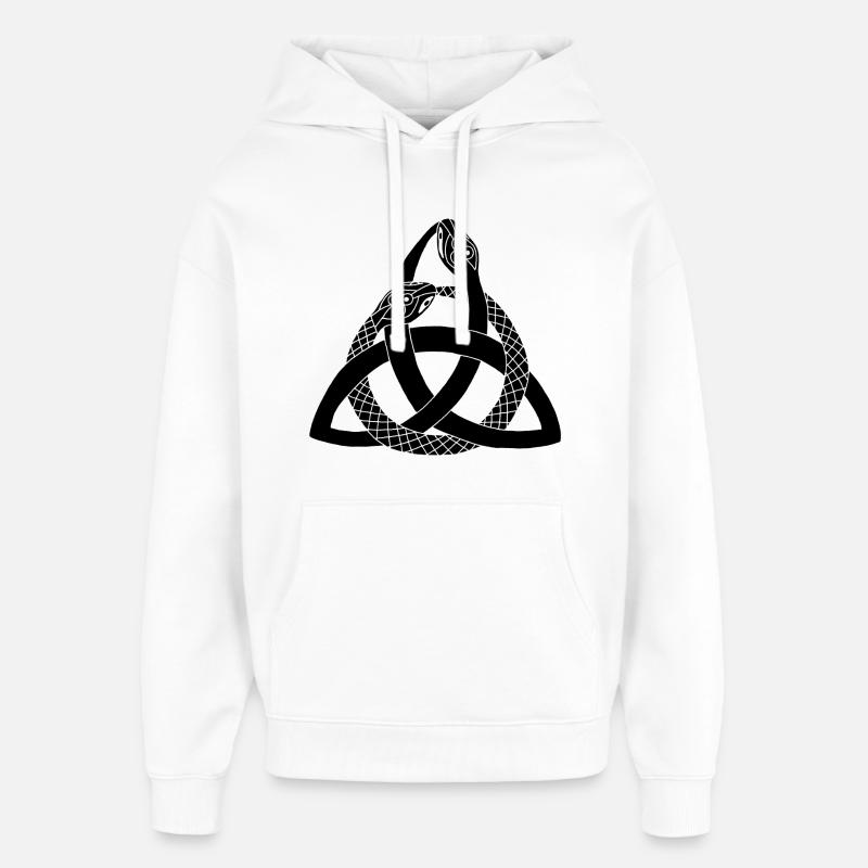 Serpents noirs et symbole celte - Sweat à capuche unisexe Stanley/Stella Oversized - blanc