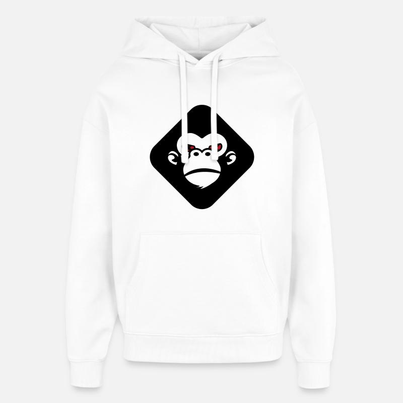 Logo du gorille - Sweat à capuche unisexe Stanley/Stella Oversized - blanc