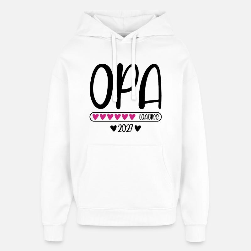 Opa 2027 loading Herzchen Ladebalken - Oversized Unisex Hoodie von Stanley/Stella - Weiß