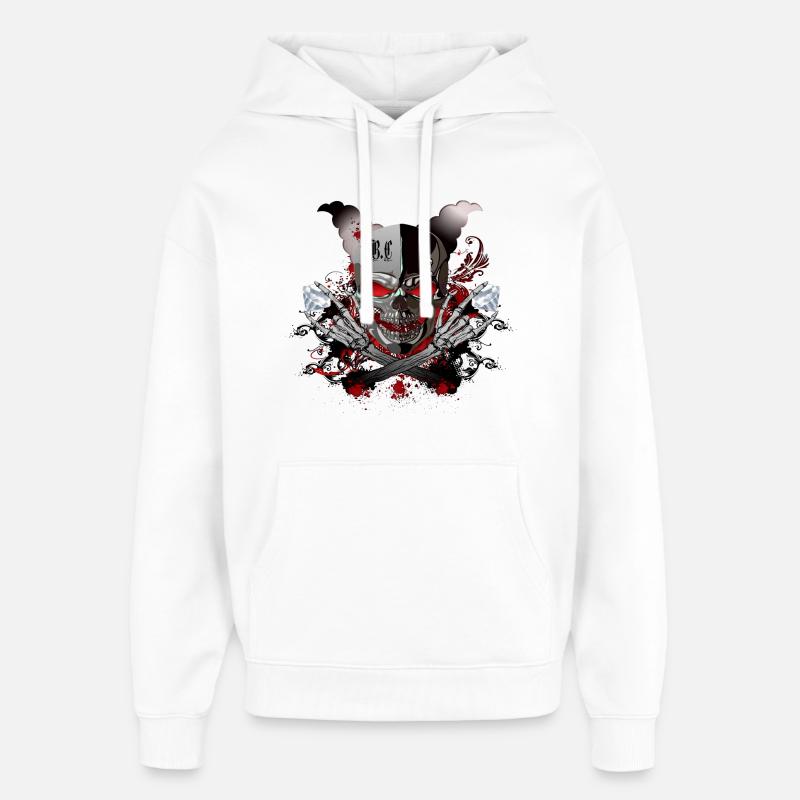 Diamant Skull - Sweat à capuche unisexe Stanley/Stella Oversized - blanc