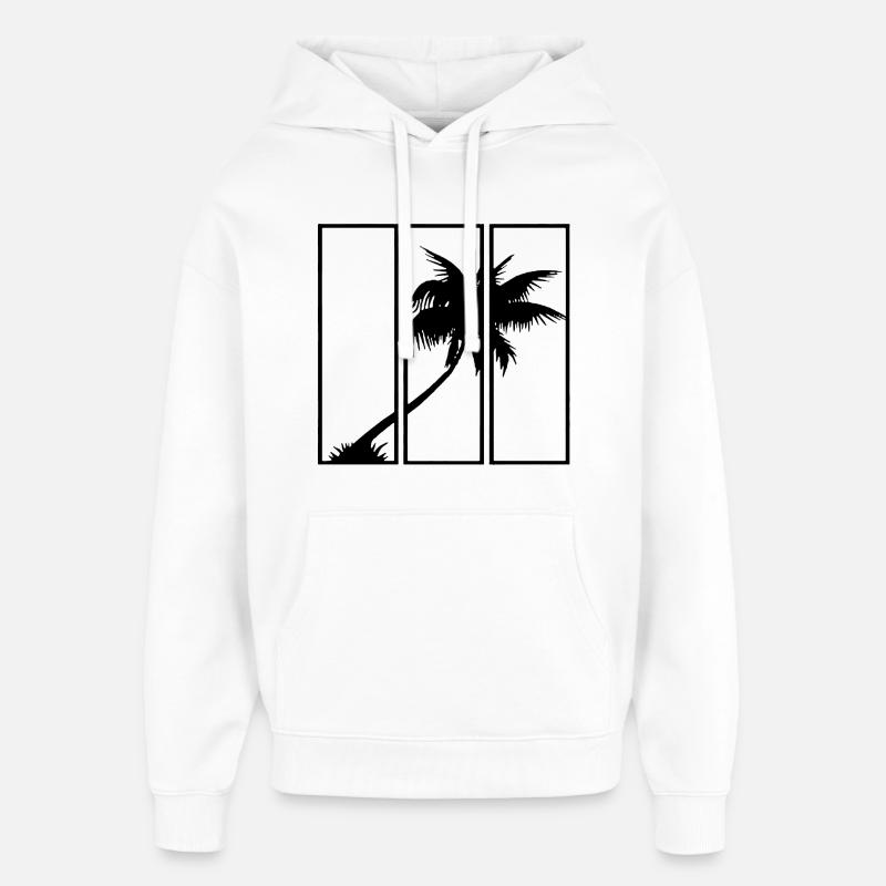 Vue sur les vacances (noir) - Sweat à capuche unisexe Stanley/Stella Oversized - blanc