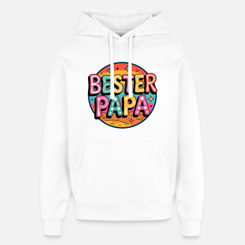 Meilleur papa rétro - Sweat à capuche unisexe Stanley/Stella Oversized - blanc