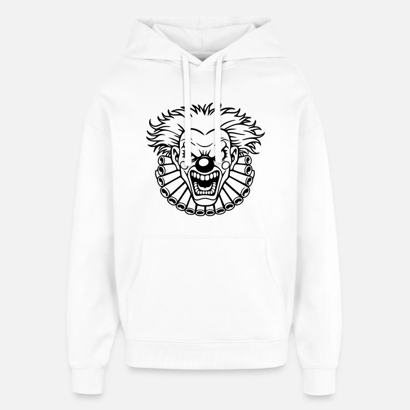 clown méchant  - Sweat à capuche unisexe Stanley/Stella Oversized - blanc