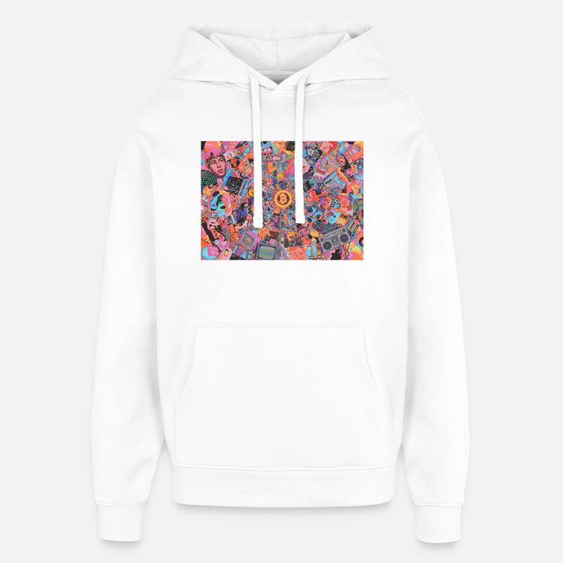 Bitcoin Bazooka - PopArt 3 - Sweat à capuche unisexe Stanley/Stella Oversized - blanc