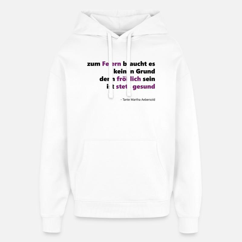 Citation joyeusement saine pour la célébration - Sweat à capuche unisexe Stanley/Stella Oversized - blanc