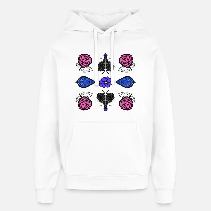 Roses Pop Art - Sweat à capuche unisexe Stanley/Stella Oversized - blanc